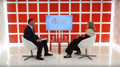 Интервью на 8 канале. Валерий Власов, Элина Астраханцева